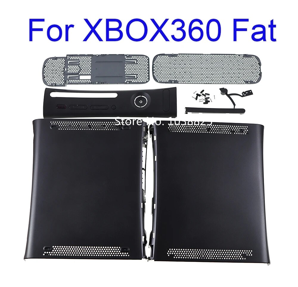 【Free Returns】 Black White Full Set Housing Case with Buttons for Xbox360 Fat Console Protection.