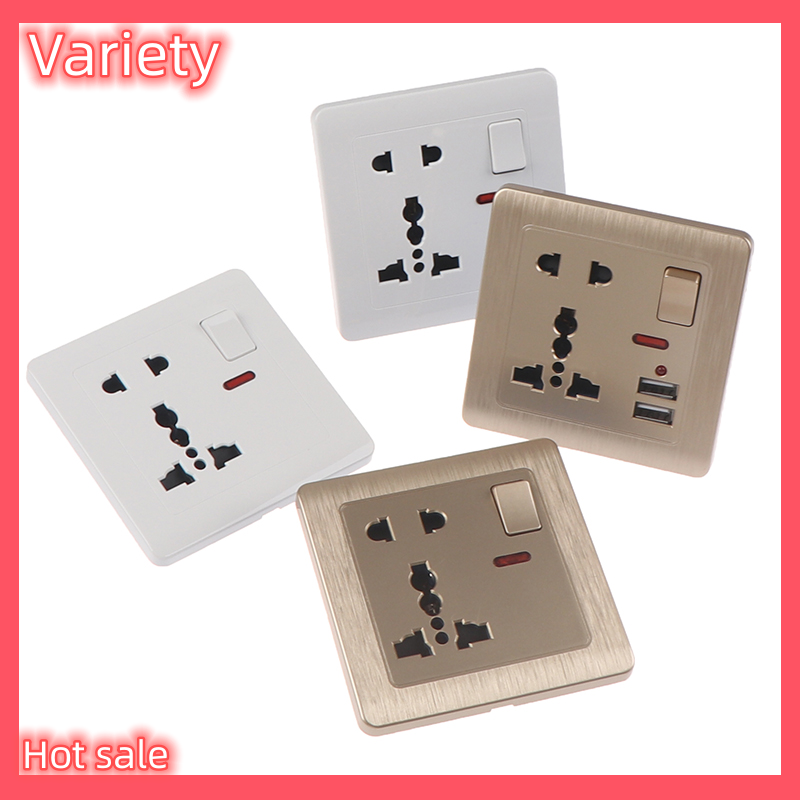 Variety ✨Hot Sale✨ Universal Wall Socket With LED Light Switch 5 Hole USB Wall Power Socket