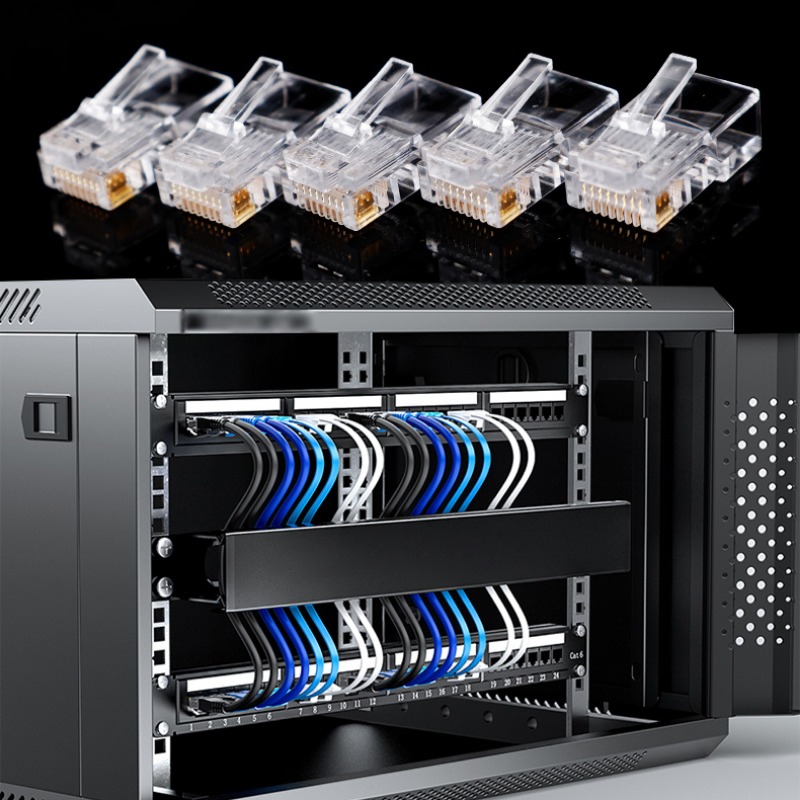 RJ45 Cat6 CAT5E kết nối kết thúc mạ Vàng 8P8C Ethernet vượt qua thông qua cắm UTP Ổ cắm mạng cáp Ethernet đầu nối uốn