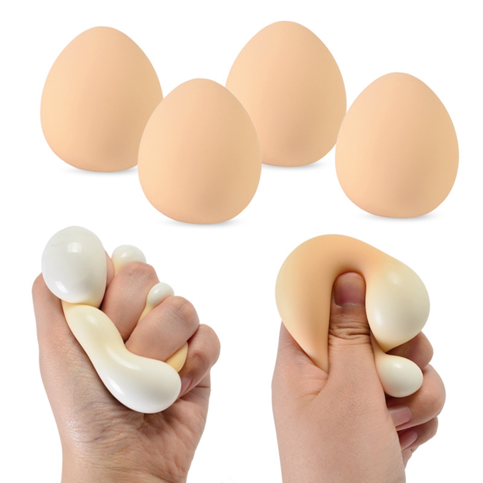 Norkee Tpr Squeeze Toy Soft Rebound Tpr Anti-stress Egg Squeeze Toy Funny Spoof Fidget Toy for Stress Relief Decompression Gift for Kids Adults