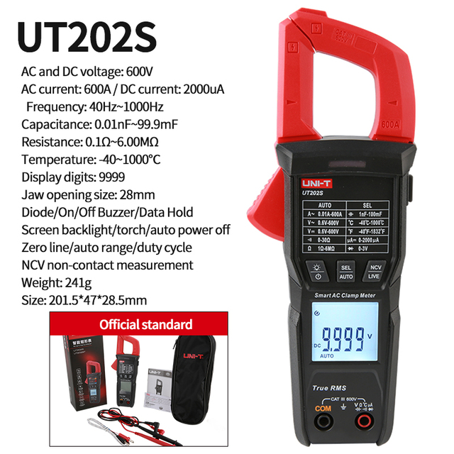 UNI-T intelligent Clamp ammeters UT202S UT202BT With Bluetooth ...