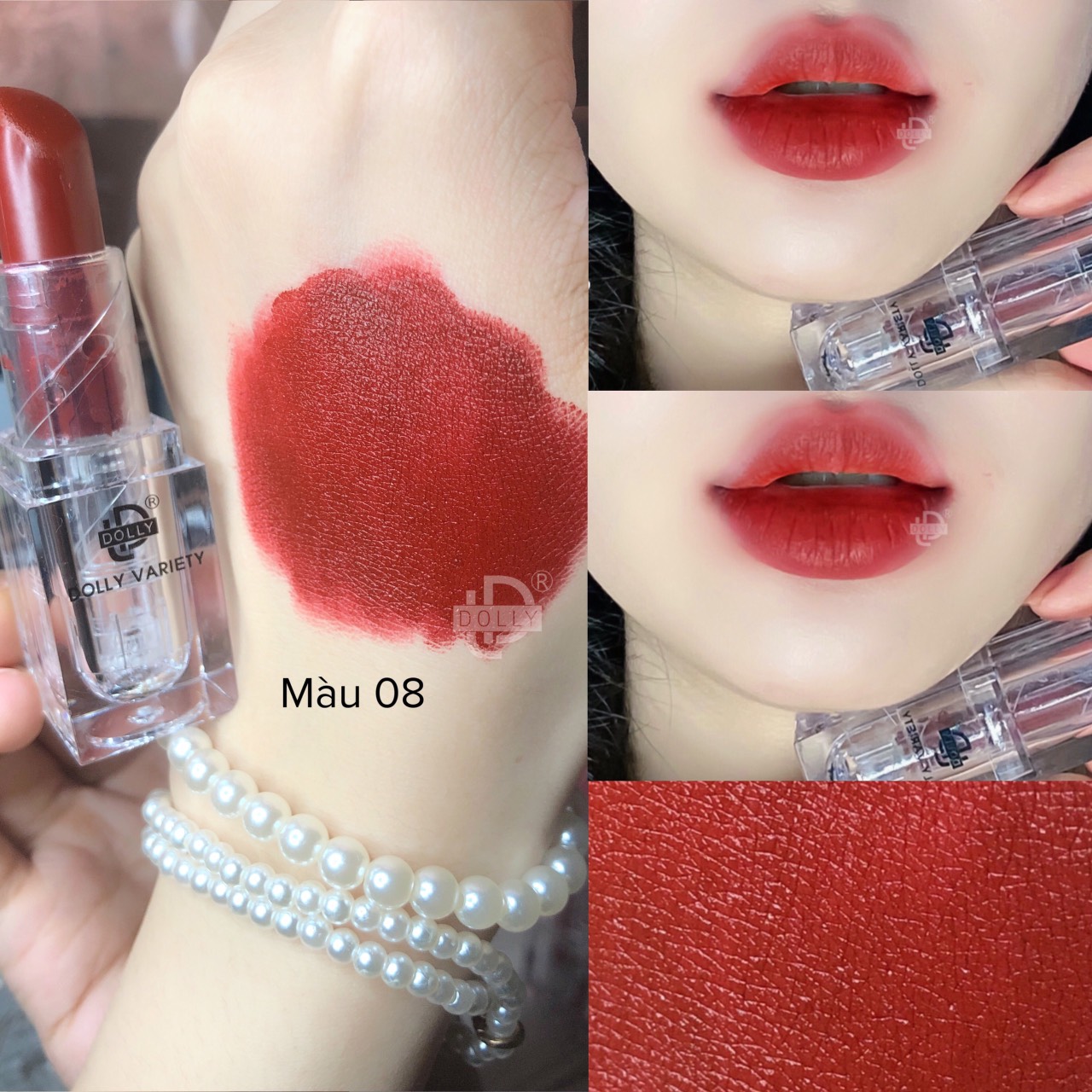 Son thỏi lì siêu mịn môi DOLLY VARIETY [Màu Đỏ vintage]