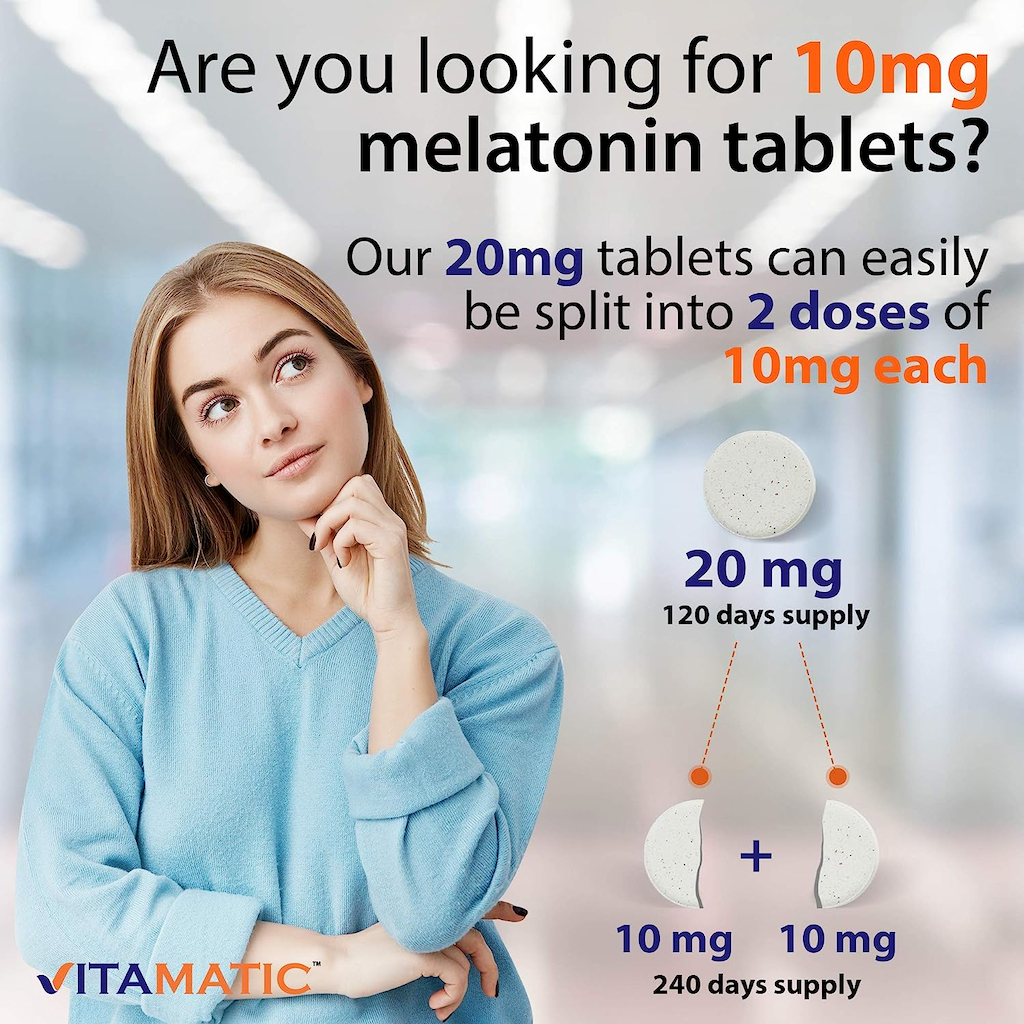 Viên Uống Giúp Dễ Ngủ Vitamatic Melatonin 20mg 120 Tablets