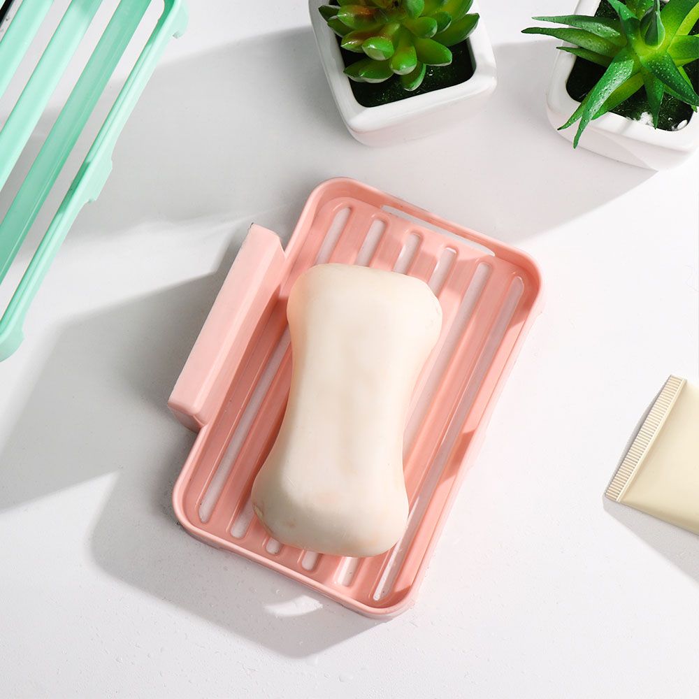 Uijiuha sáng tạo tự dính phòng tắm phụ kiện phòng tắm container kệ gắn tường Đĩa đựng xà phòng Giá đặt xà phòng giá lưu trữ