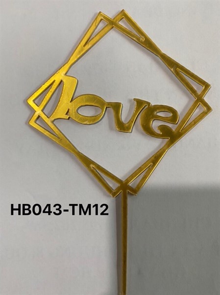 [TM4, TM9, TM12, TM13, TM16] Que cắm mica chữ HPBD - 1 cái