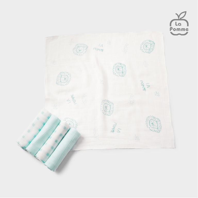 K001 Set of 5 La Pomme Silk Bamboo Fiber Milk Towels in Mixed Colors (30X30Cm) - Spring Sunshine