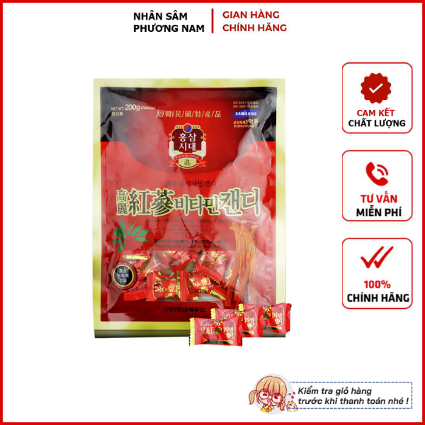 Combo 5 gói kẹo hồng sâm vitamin 200gr hàn quốc