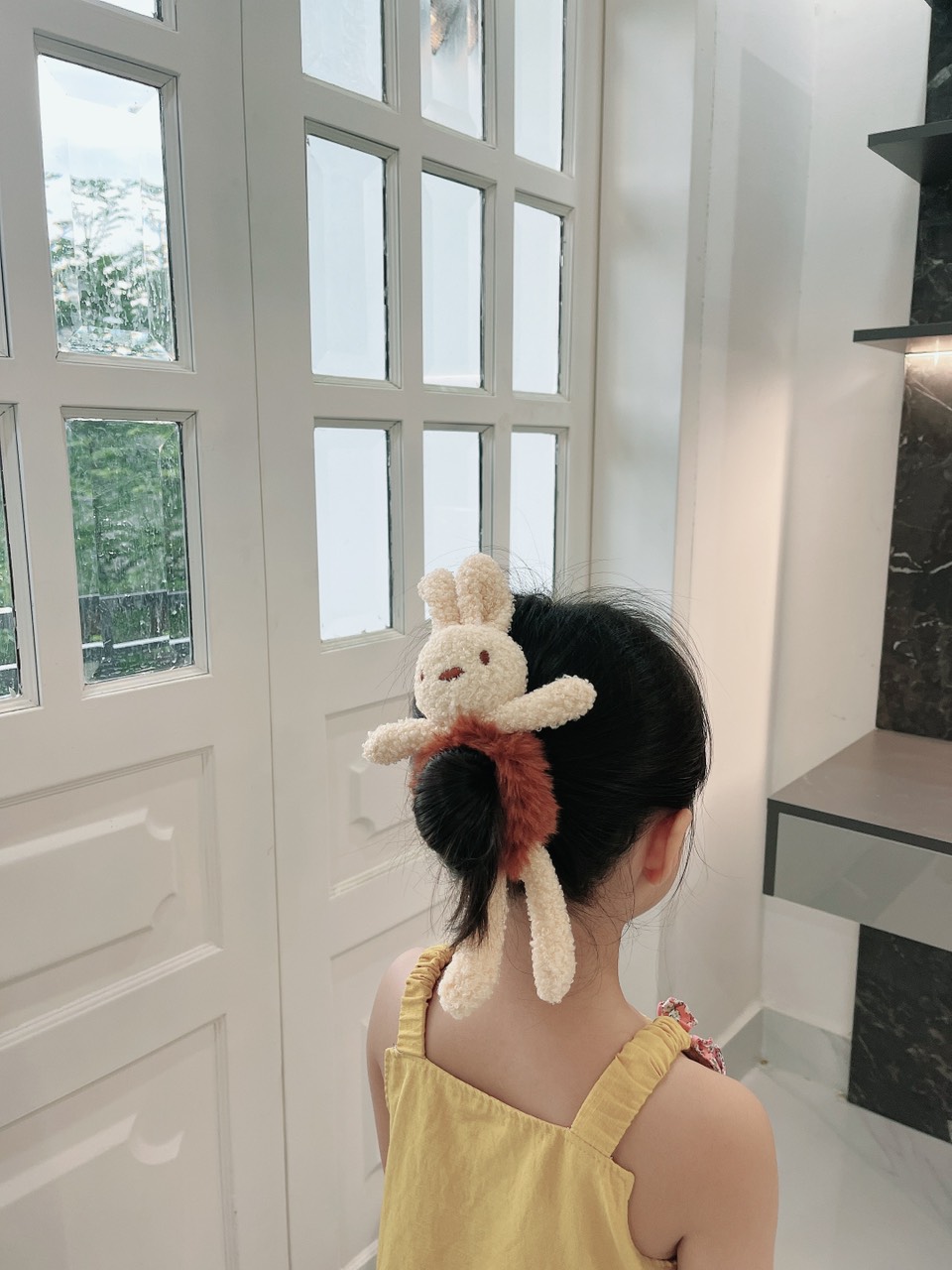 Dây cột tóc hình thỏ bông siêu cute đáng yêu