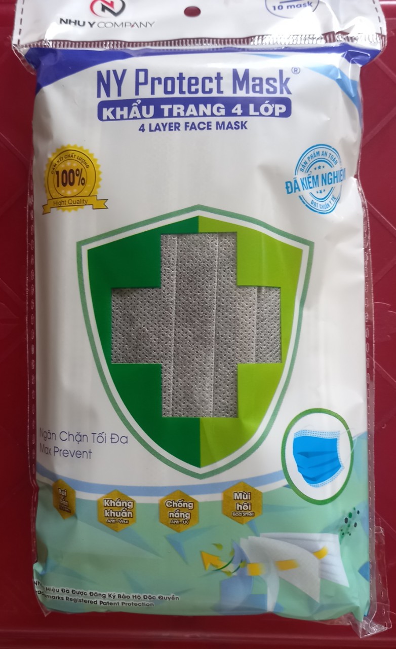 [HCM]KHẨU TRANG Y TẾ NHƯ Ý 4 LỚP ( CABON 5 HỘP 250 CÁI MÀU XÁM )