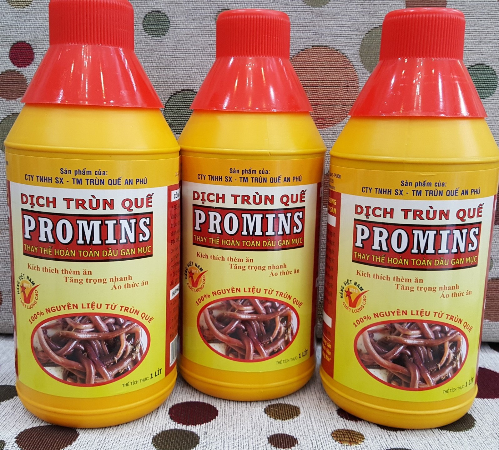 Combo 3 chai dịch trùn quế Promins cho cá tra