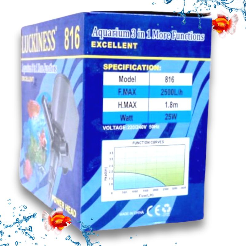 Pompa aquarium kolam hidroponik LUCKINESS 816 Submersible pump