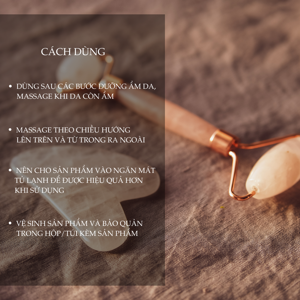 Combo Đá GuaSha và Đá lăn Massage mặt cao cấp màu hồng (Full Bộ)