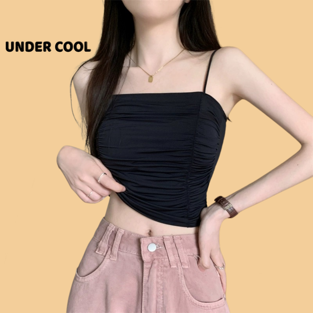 Áo bra 2 dây nữ su lụa nhún undercool mịn mát kèm đệm ngực nhiều màu