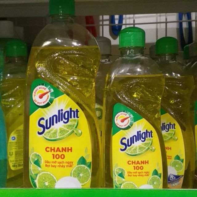 Combo 2 chai nước rửa chén chén sunlight chanh chai 400 ml