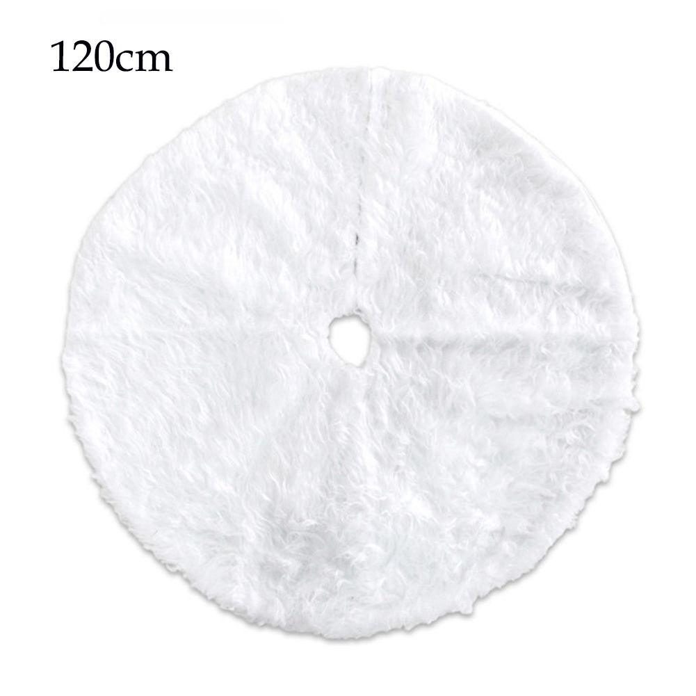White Christmas Tree Skirt Home Party Decorations Holiday Carpet Mat Faux Fur Tree Skirt Xmas Tree Carpet Christmas Tree Carpet Pad