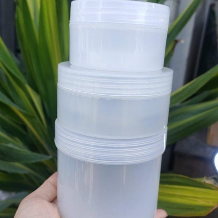 Hủ nhựa 100gr-200gr-500gr - màu trắng mờ - hủ rỗng - có nắp lót chống tràn