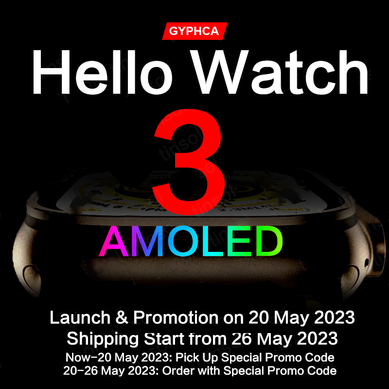 Hello Watch 3 AMOLED 最新スマートウォッチ - 時計