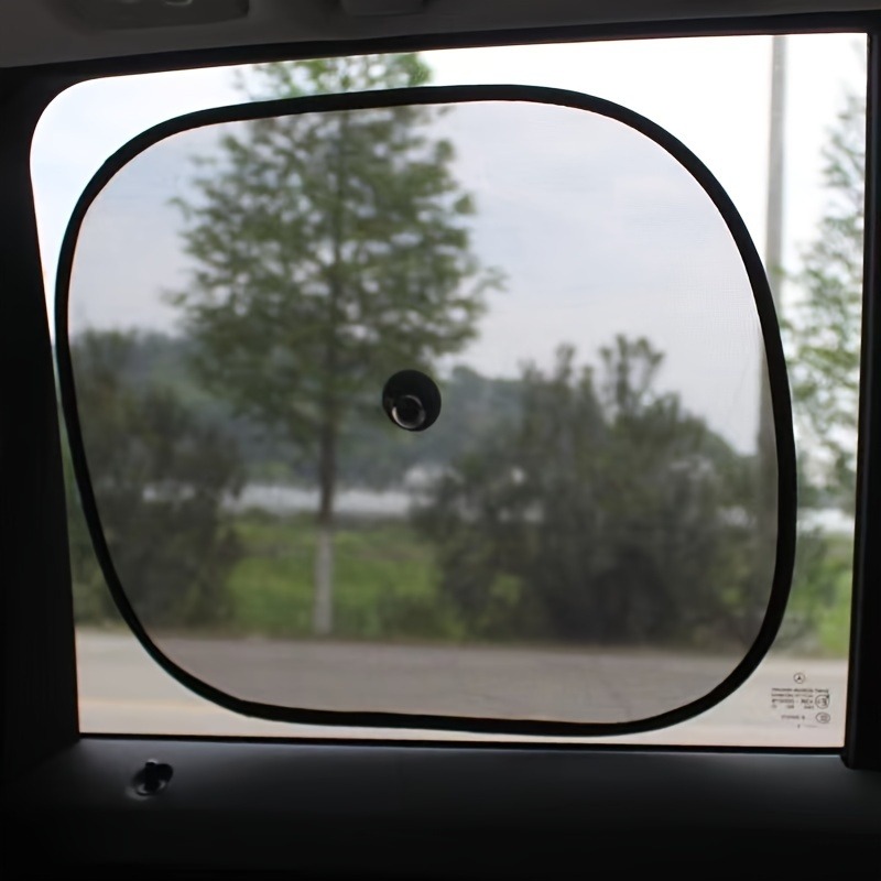 LT 2pcs Car Suction Cup Heat Insulation Side Blocking Sunshade Curtain Sun Visor Interior Front Windshield Car Window Sticker Sun Net Cloth Gear Cover