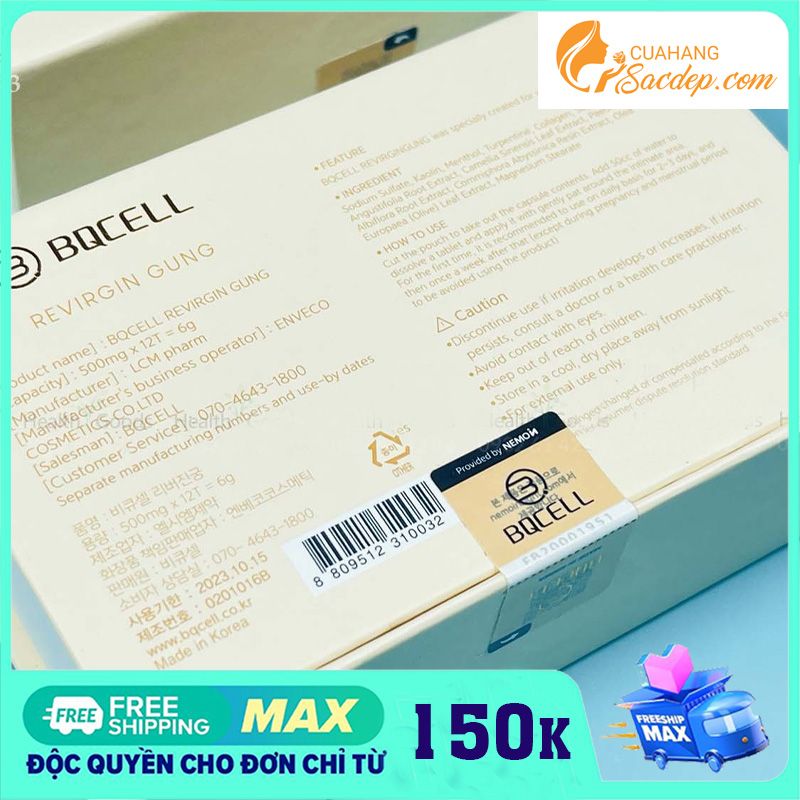 [HCM]Viên đặt se khít BQCELL Revirgin Gung Hàn Quốc