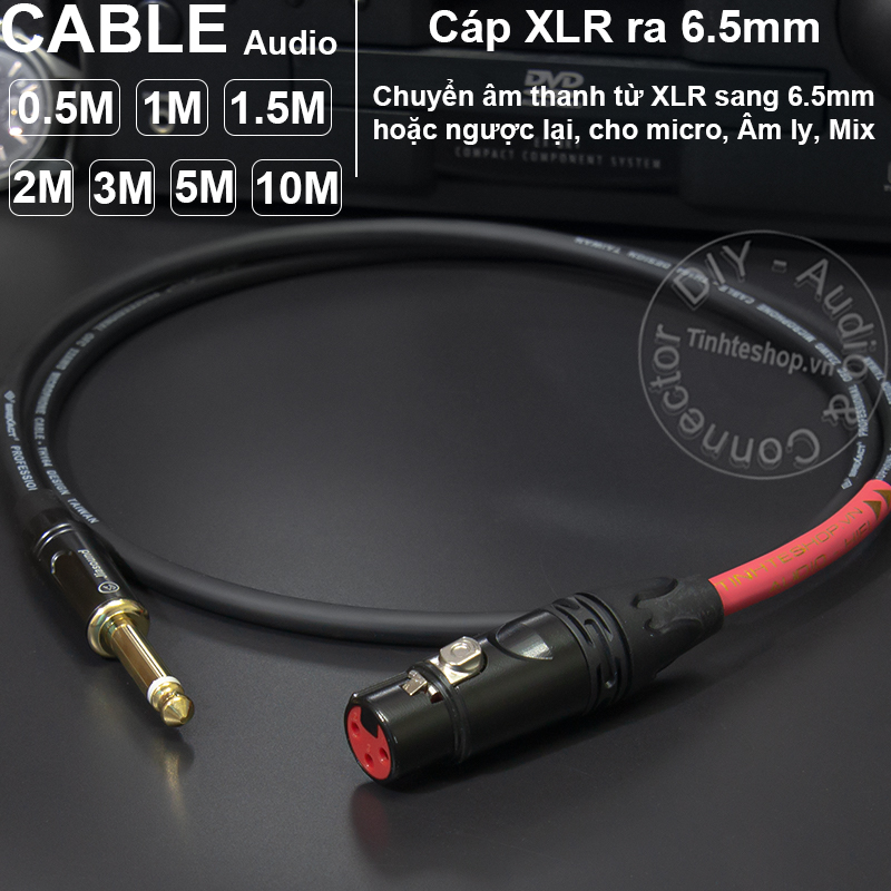 Cáp micro 6.5mm ra canon cái DIY 0.5M đến 10M - Dây canon ra 6 ly