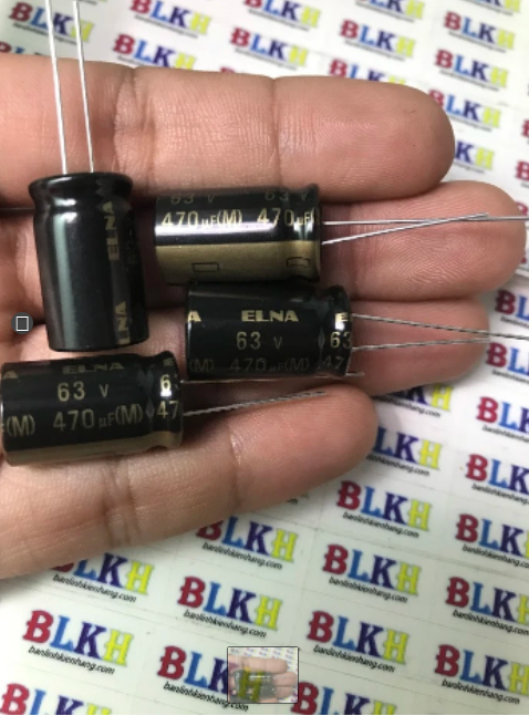 Tụ hóa âm thanh 63v 470uf 12x20 chính hãng elna