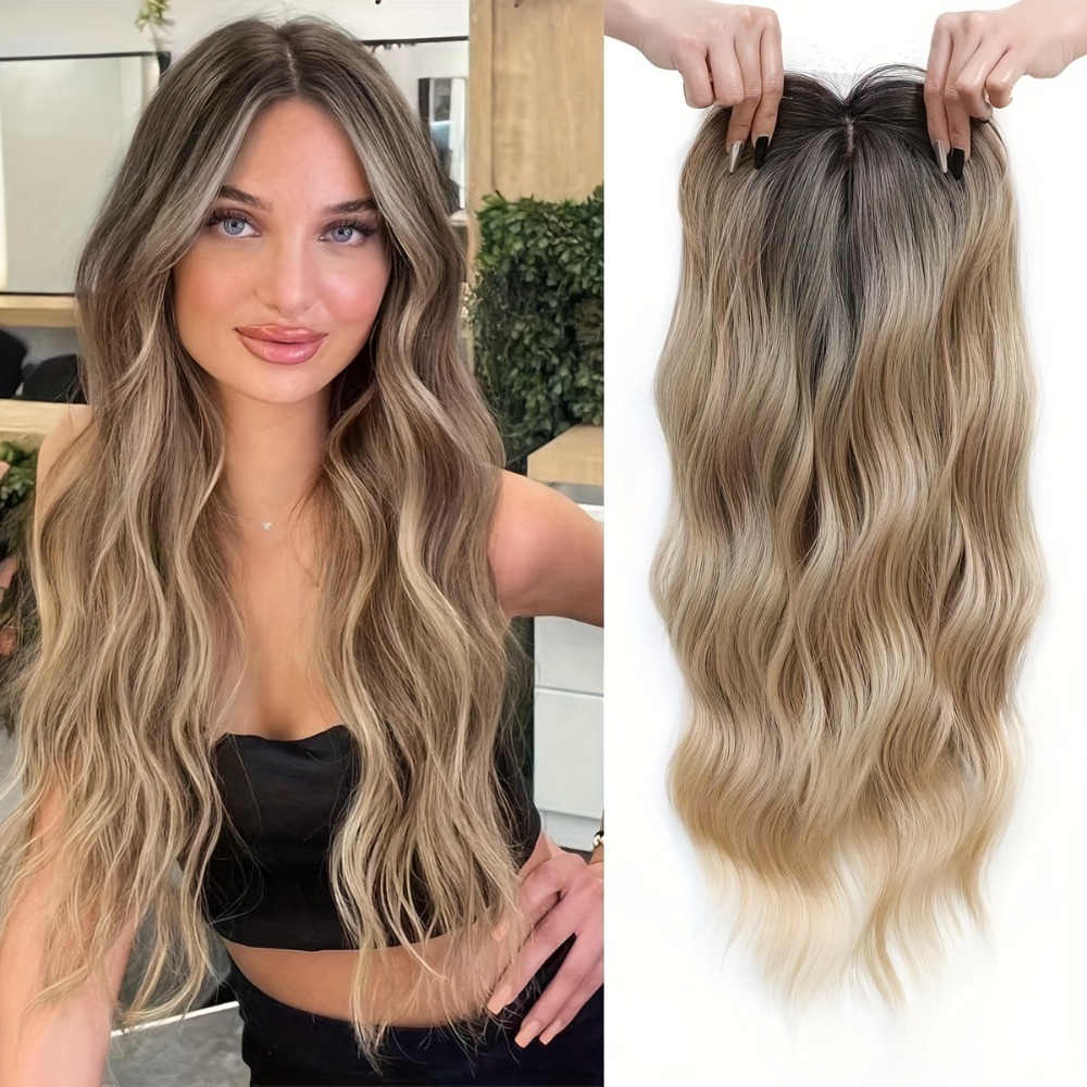Seamless%20Ombre%20Topper%20Hair%20with%20Hair%20Bangs%20Long%20Wavy%20Curly%20Hair%20Synthetic%20Hair%20Toppers%20Natural%2022%20Inch%20Top%20Closures%20Hairpiece%20Increase%20Hair%20Volume%20-%20Image%205