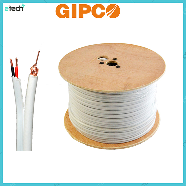 Cáp Đồng Trục Liền Nguồn Cho Camera GIPCO RG59 + 2C
