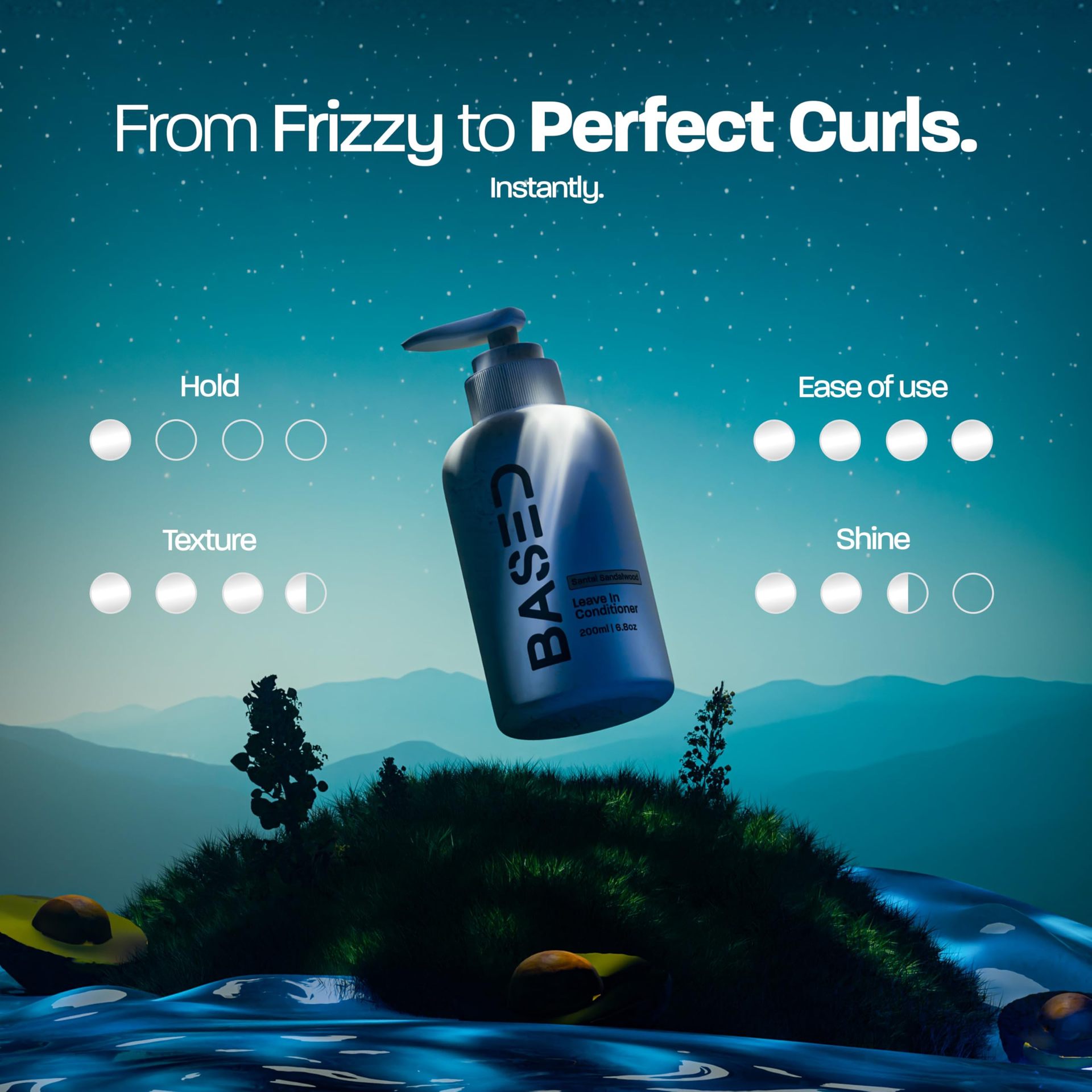 BASED Leave-In Conditioner - 200ml | Instant Frizz Control for Curly ...