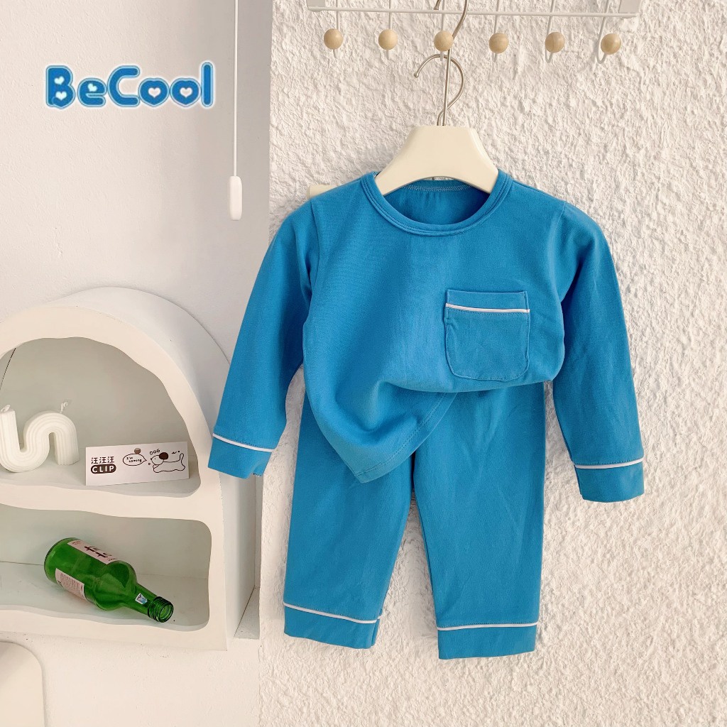 Bộ cotton dài tay cho bé, bộ dài tay chất cotton túi ngực cho bé từ 7đến 27kg moonhouse