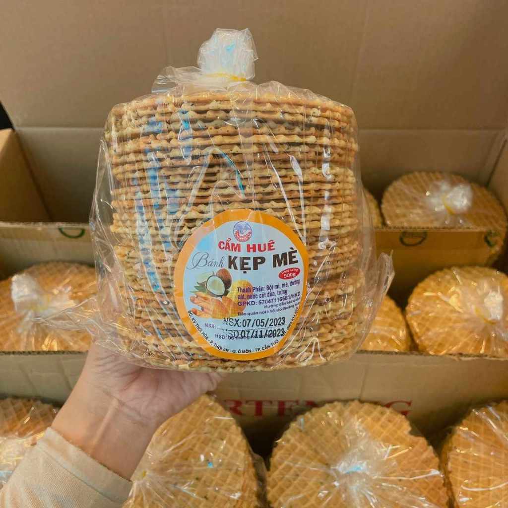 Bánh kẹp mè cốt dừa