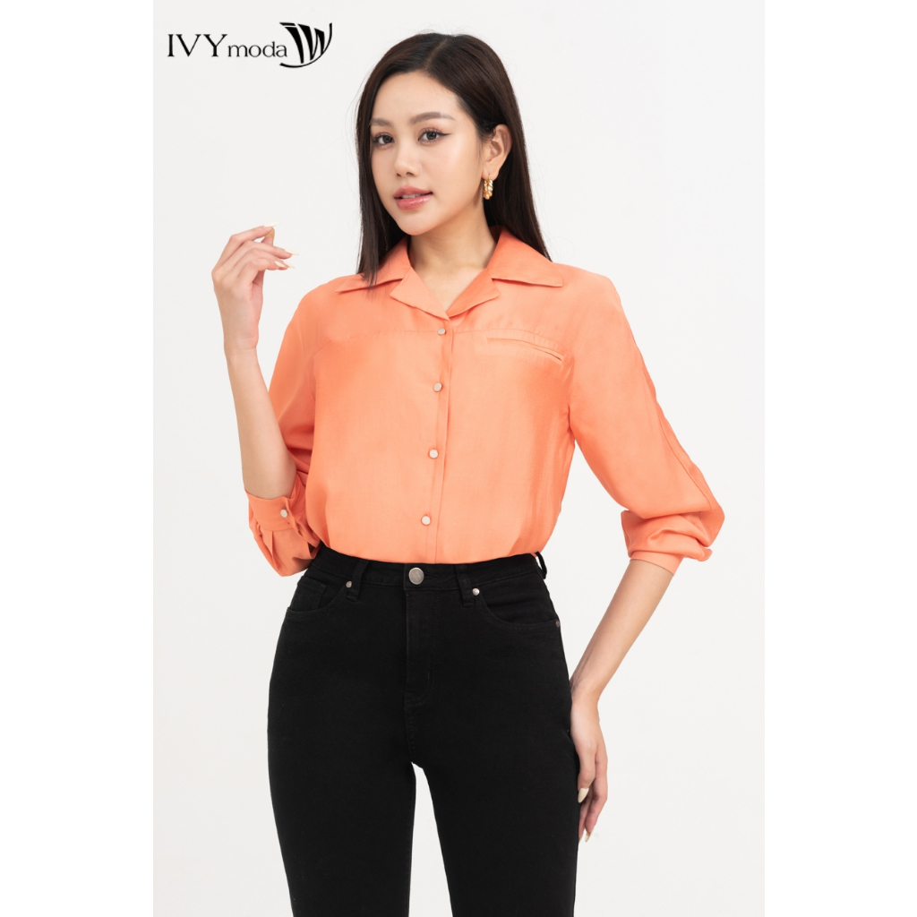 Áo sơ mi lụa IVY moda MS 16M8413