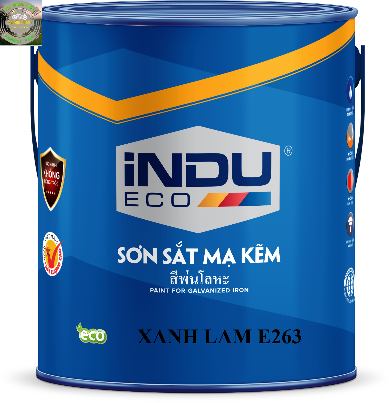 Sơn sắt mạ kẽm indu màu xanh lam lon 800ml