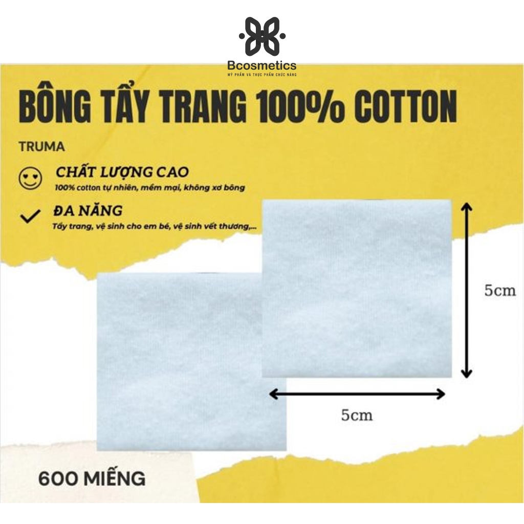 Bông tẩy trang truma 600m (600 miếng)