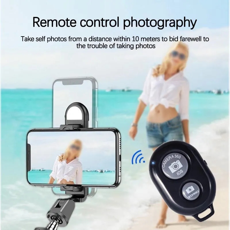 Bluetooth Wireless Shutter Release Rechargeable Remote Control Button Self-Timer Monopod Selfie Stick Phone Camera Controller for IOS Android