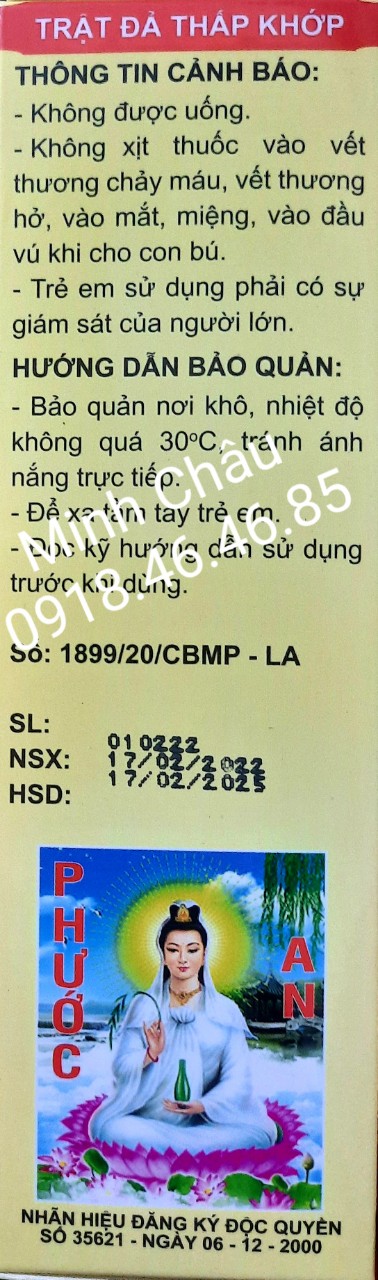 [HCM]PHƯỚC AN TRẬT ĐẢ THẤP KHỚP