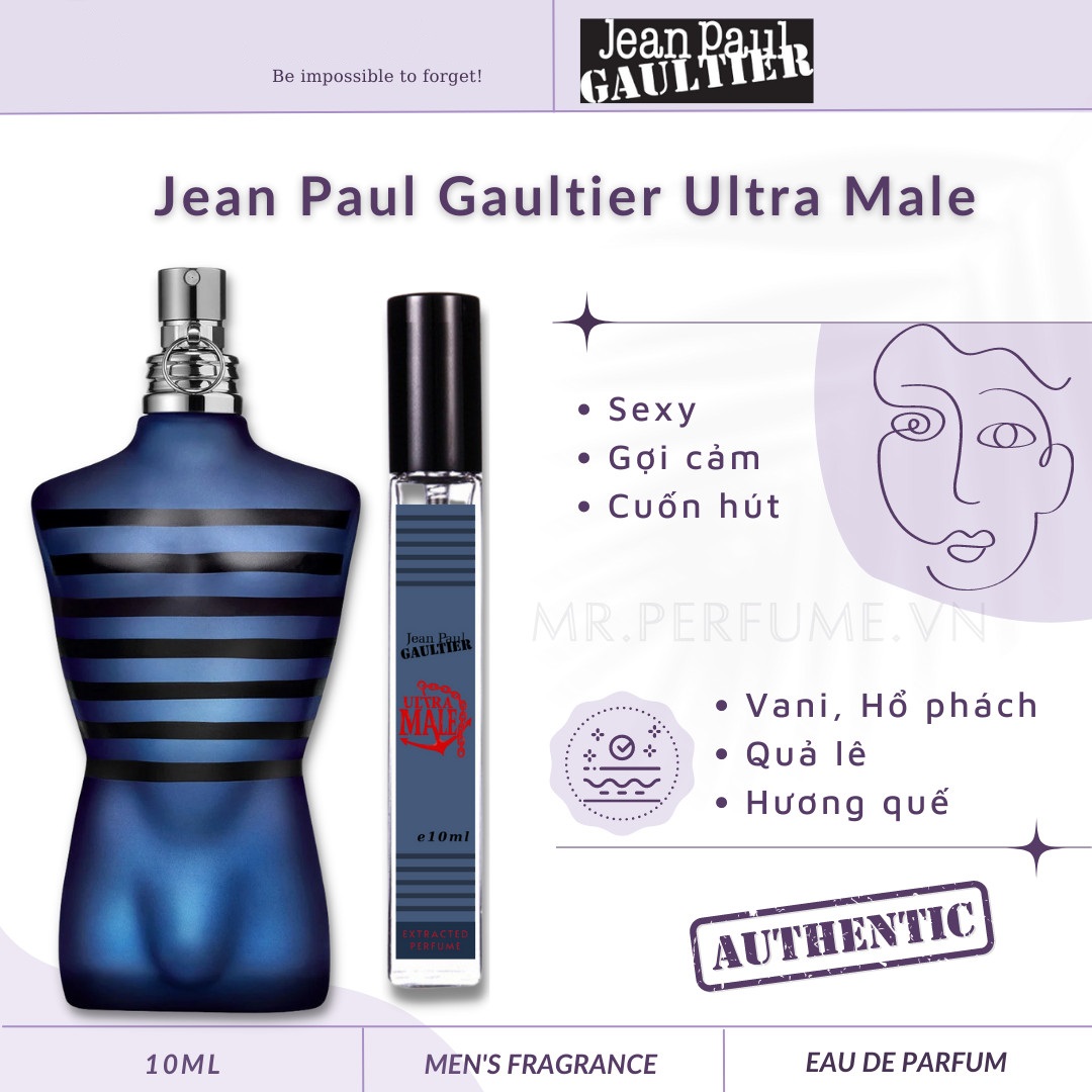 Nước Hoa Nam Jean Paul Gaultier Ultra Male  mẫu chiết thử 10ml xịt thumbnail
