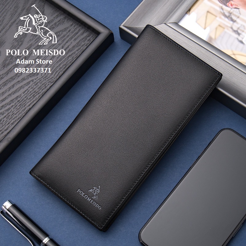 Ví cầm tay da thật nam nữ cao cấp hàng hiệu polo meisdo bóp ví dài cầm tay nam nữ sang trọng full hộp