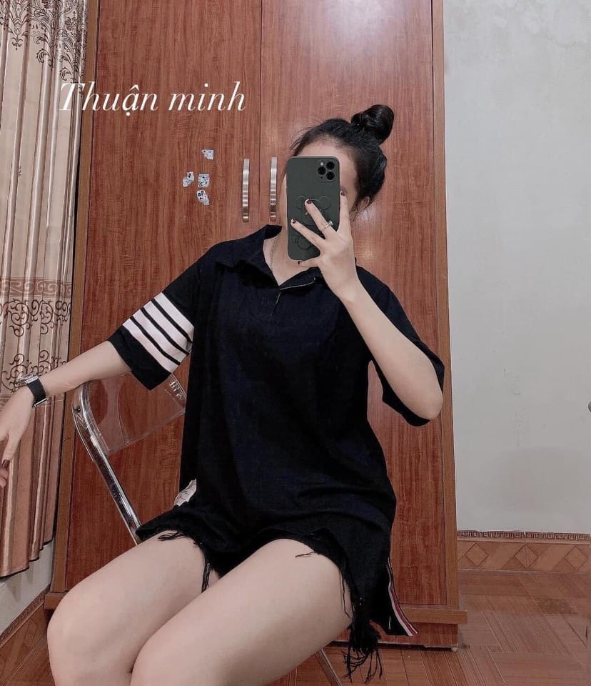 Áo thun cổ polo tay 3 sọc (trọng lượng từ 40kg đến 65kg )