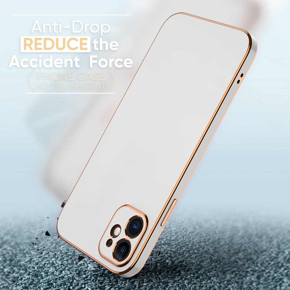 Jizetin (Free Lanyard) for OPPO A3 Pro 5G Back Cover Pure Color Luxury 6D Plating Case Side Pattern Soft Silicone Square Mobile Phone Cases.