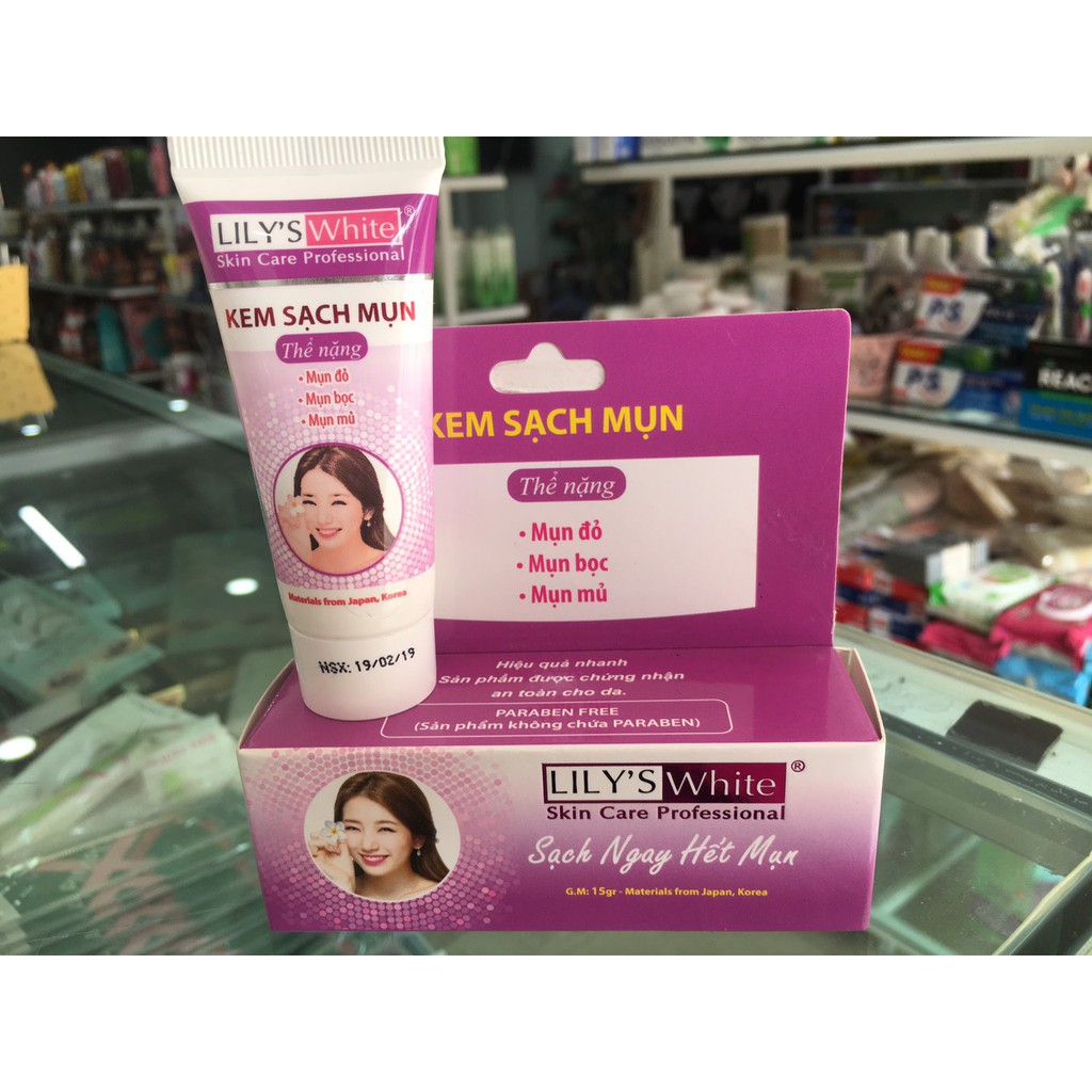 Kem mụn Lily's White 15g ( mụn đỏ, mụn bọc, mụn mủ )