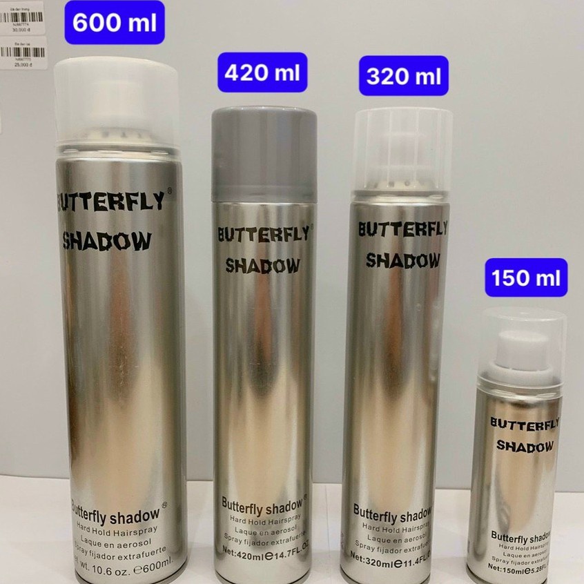 Keo Xịt Tóc Butterfly Shadow 600ml Keo bạc