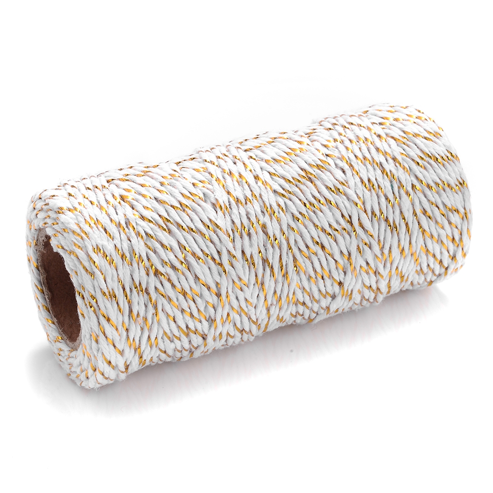 50m 1.5mm Golds Wire Cotton Rope Double Color Braided Cord Twine Rope ...