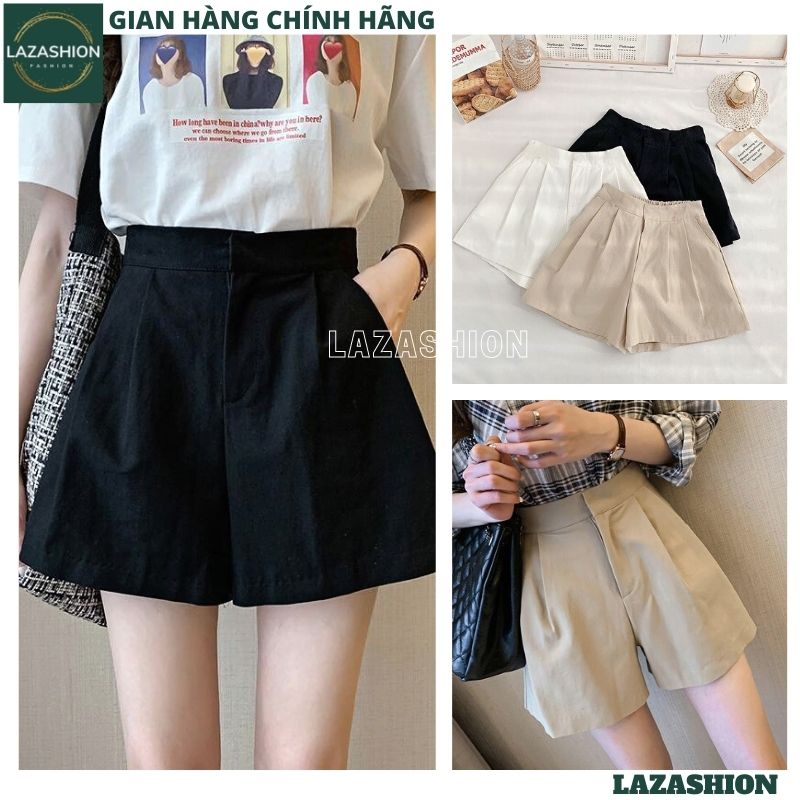 Quần short vải nữ 3 mầu -quần tây vải cạp chun , quần đùi vải , quần tây công sở kiểu dáng hàn quốc ulzzang -LAZASHION