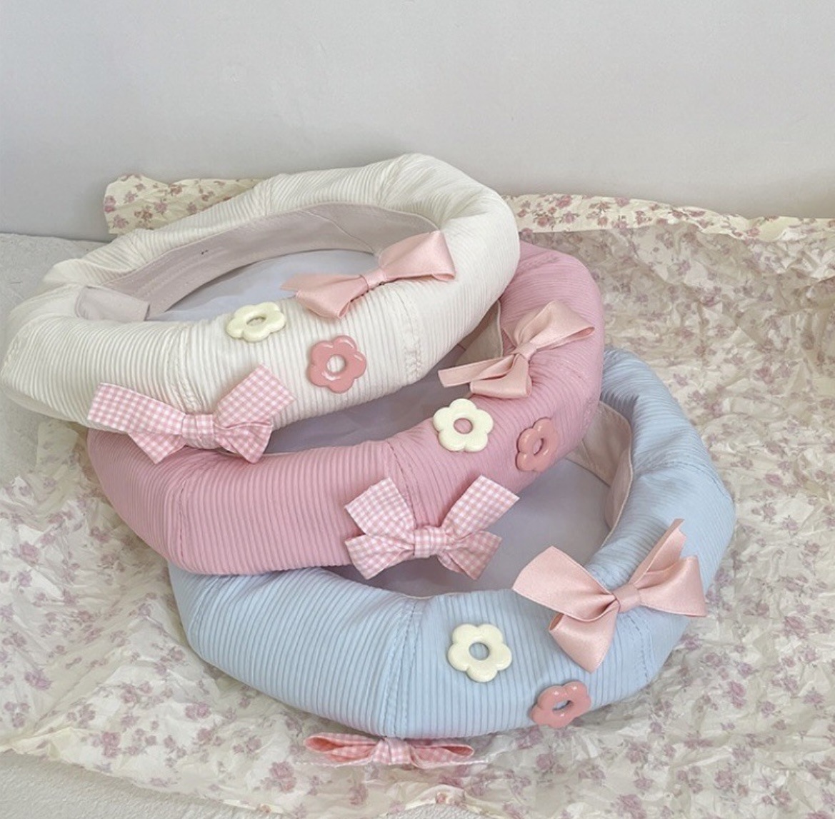 Mũ nồi beret đính nơ dễ thương