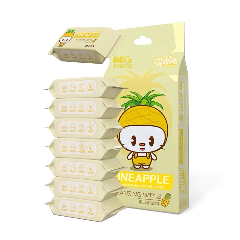 COMBO 64 khăn ướt mini bỏ túi - Khăn giấy ướt đa năng (KUM08)