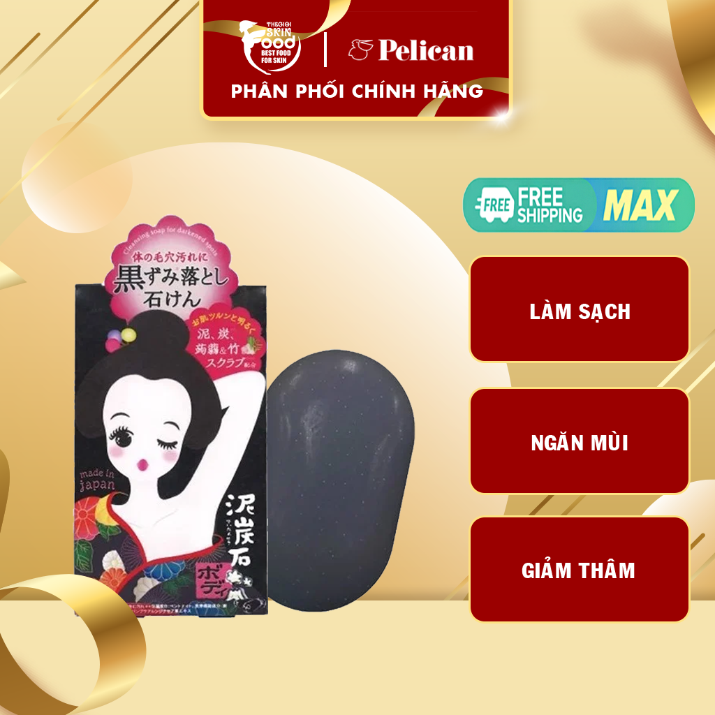 Xà phòng hỗ trợ mờ thâm nách pelican cleansing soap for black spots 100g