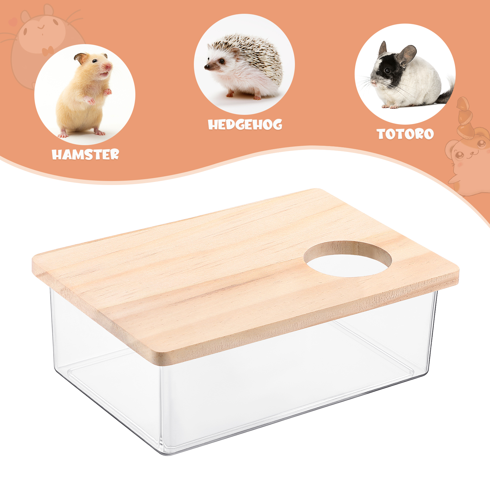 1pc Acrylic Sandbox Hamster Bath Container Hamster Sand Bath Container Chinchilla Toilet Sand