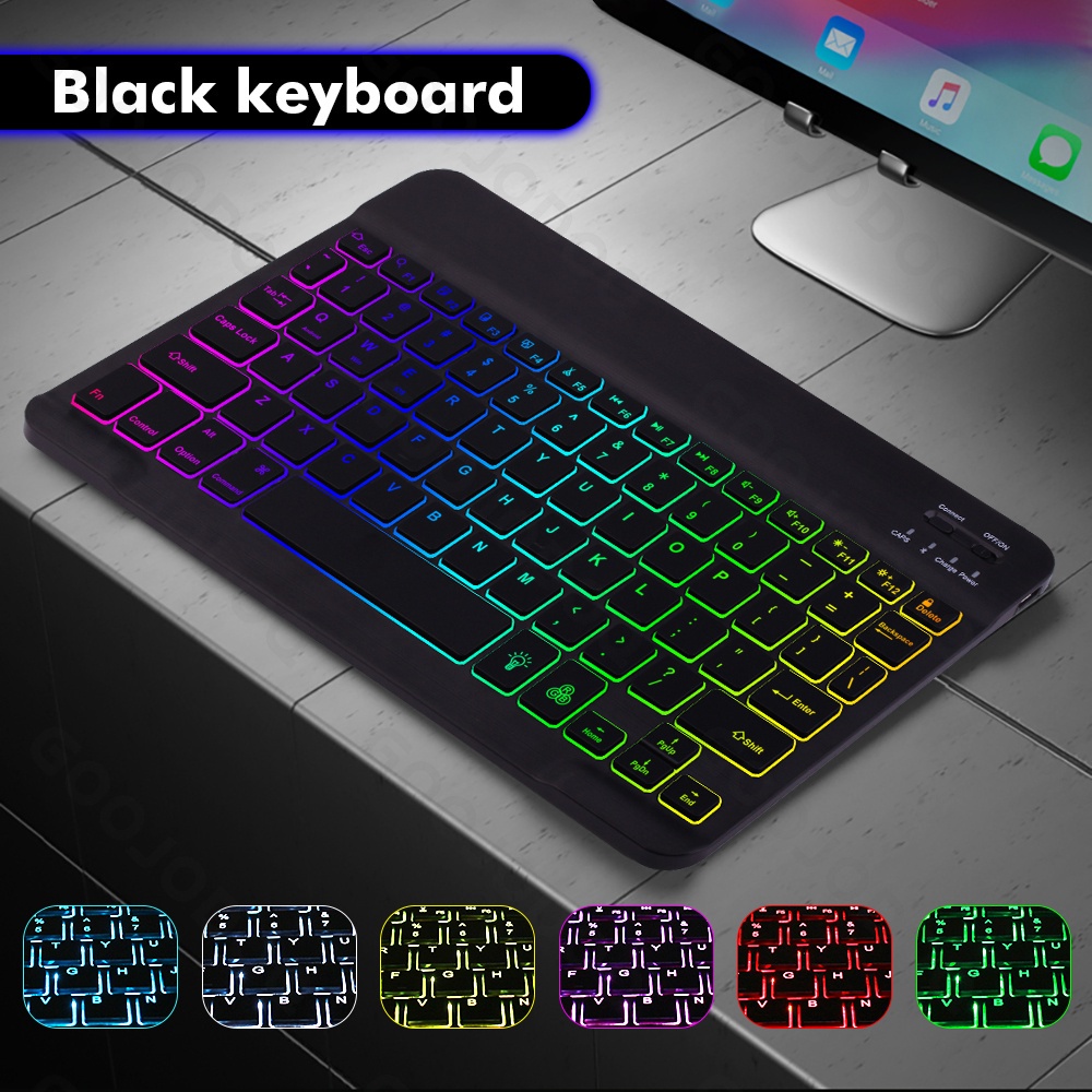Bàn phím rgb led lamjad bàn phím không dây siêu mỏng có đèn nền cho android