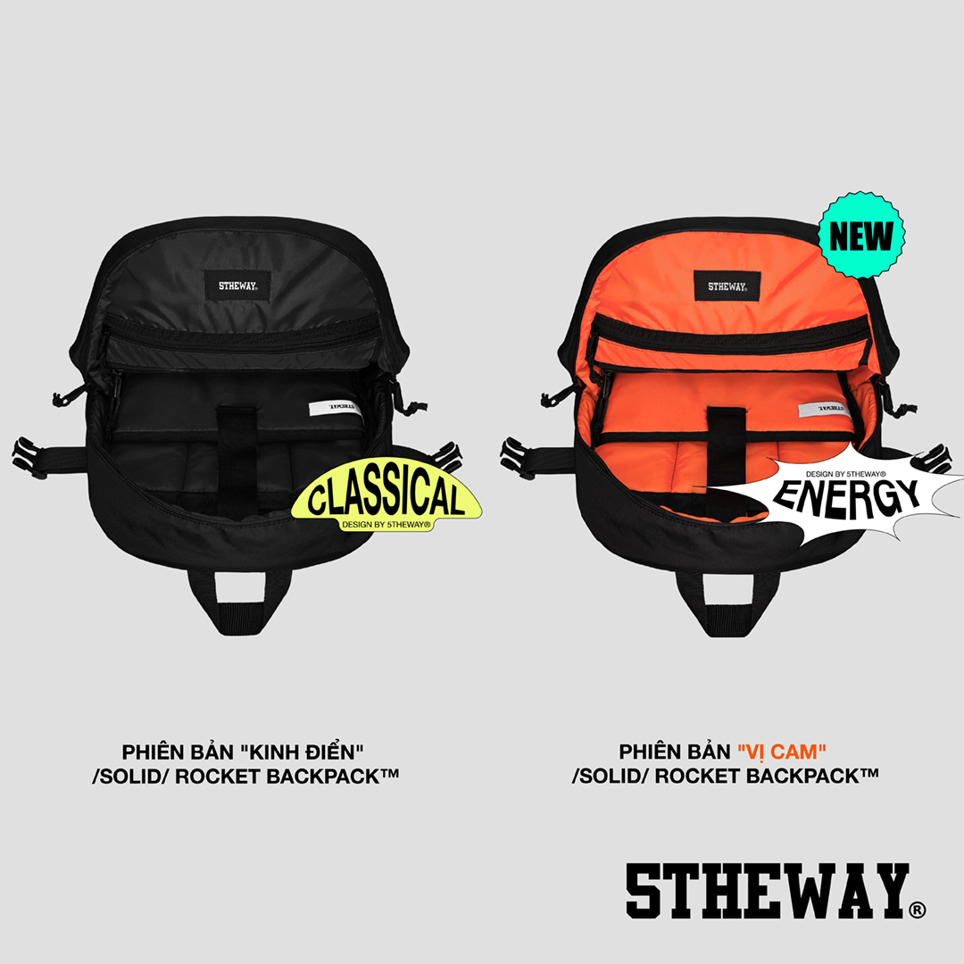 BALO 5THEWAY® /solid/ ROCKET BACKPACK™ in BLACK aka Balo Đen