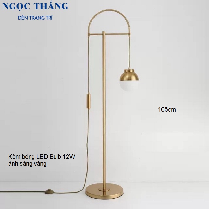 Đèn Cây Đứng Đọc Sách Trang Trí Phòng Khách Phòng Ngủ DD56 Ngọc Thắng (Tặng kèm một bóng Led Bulb 12W ánh sáng vàng)